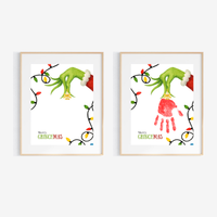 Grinchmas Handprint Ornament Craft Printable | Christmas Handprint Keepsake | Grinch Inspired Preschool Activity