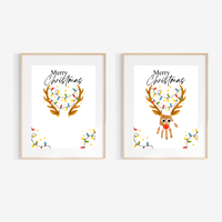 Merry Christmas Reindeer Handprint Craft Printable | Reindeer Keepsake | Christmas Handprint Activity | Preschool Christmas Craft | Holiday Handprint Art