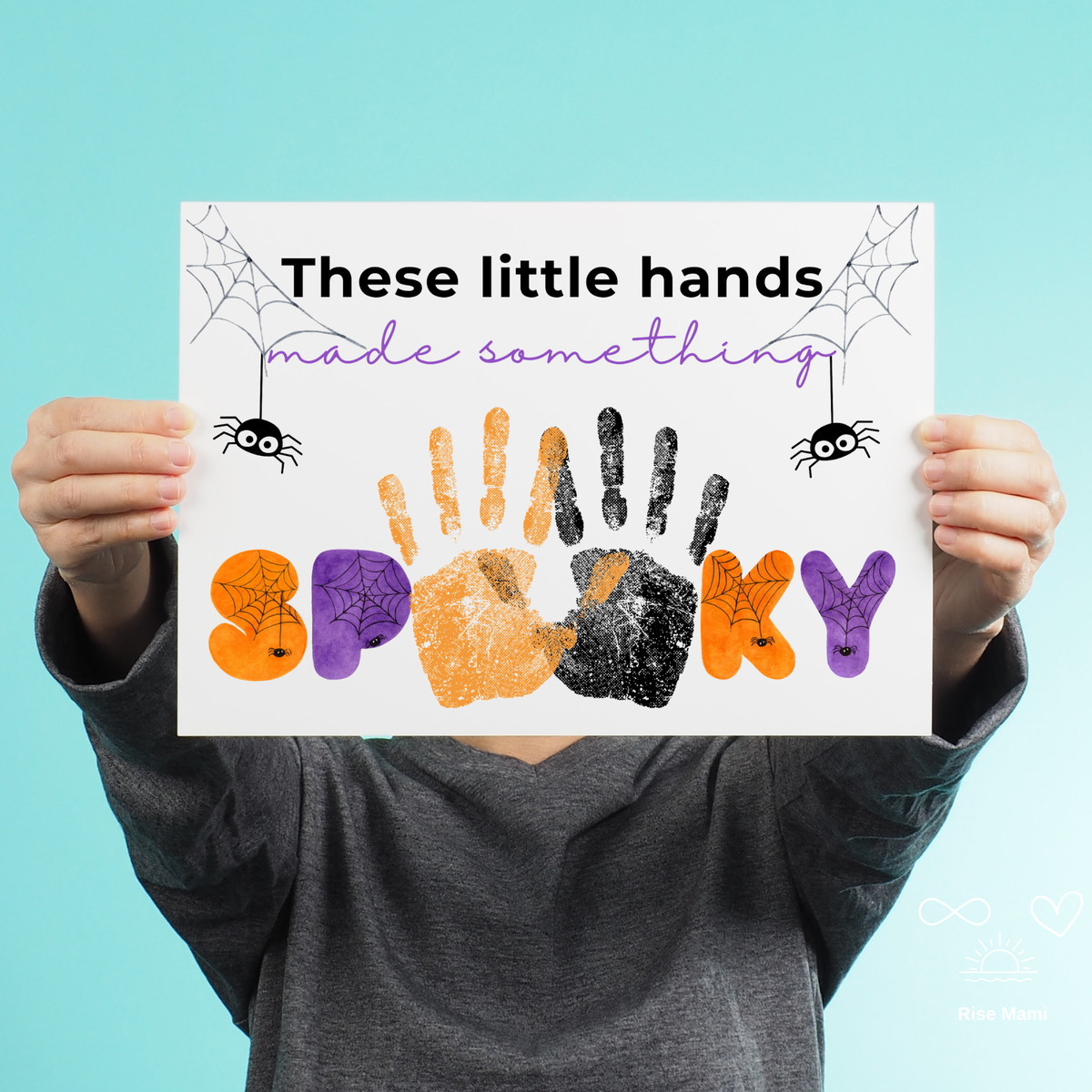Halloween Handprint Craft Printable | These Little Hands Made Something Spooky | Halloween Keepsake for Kids | Preschool & Daycare Craft