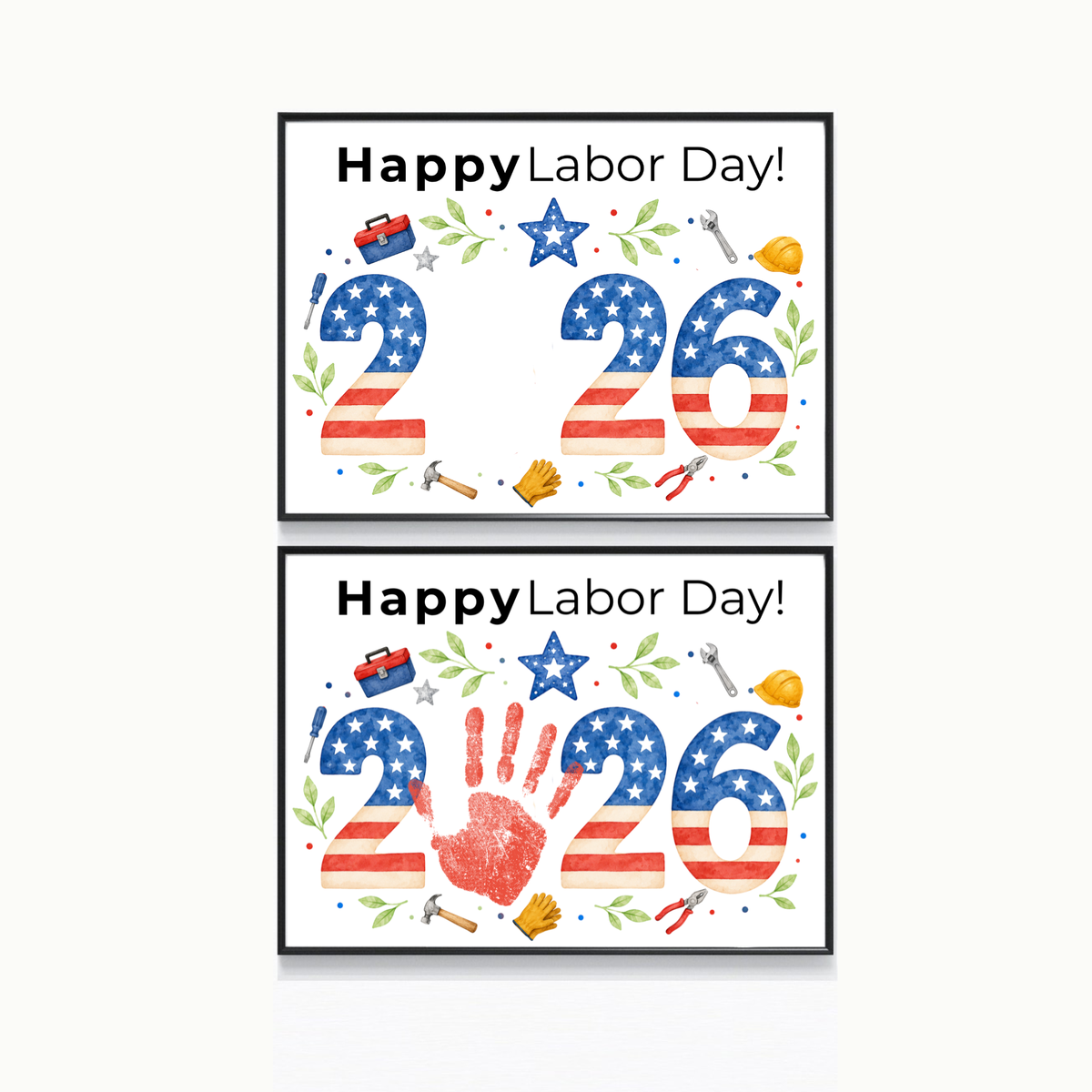 Happy Labor Day 2026 Handprint Craft | Printable Labor Day Keepsake for Preschool & Kindergarten