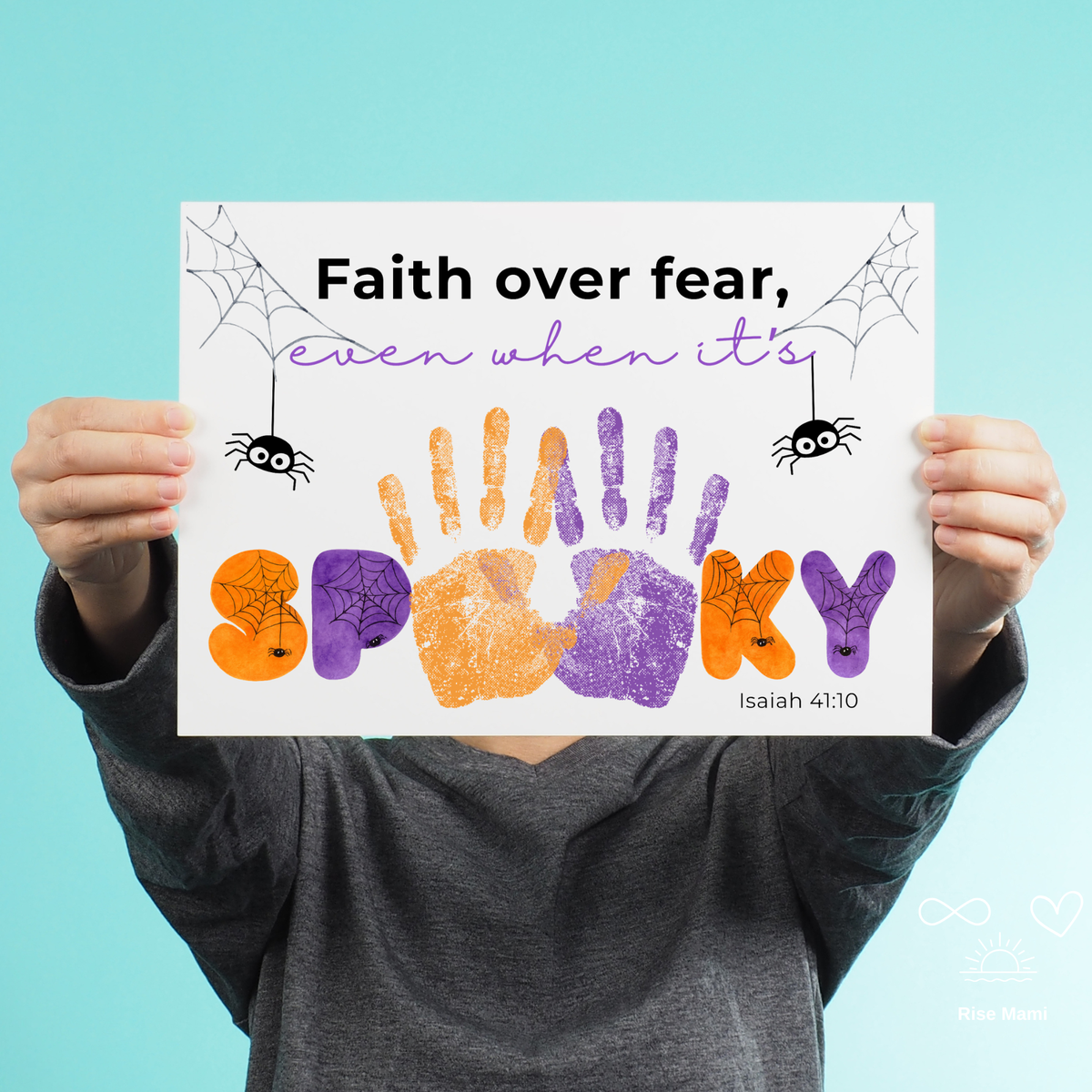 Christian Halloween Handprint Craft Printable | Faith Over Fear Kids Craft | Isaiah 41:10 Bible Activity | Sunday School Halloween Keepsake