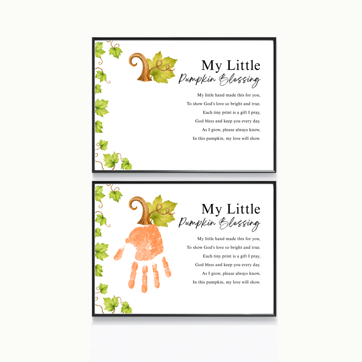 My Little Pumpkin Blessing Handprint Craft Printable | Christian Fall Keepsake | Preschool Pumpkin Handprint Activity