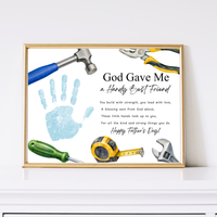 Christian Father Figure Handprint Craft Printable | God Gave Me a Handy Best Friend | Faith-Based Keepsake Gift for Dad Grandpa Uncle Mentor