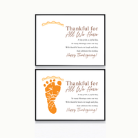 Thankful for All We Have Thanksgiving Footprint Craft | Pumpkin Pie Keepsake Printable