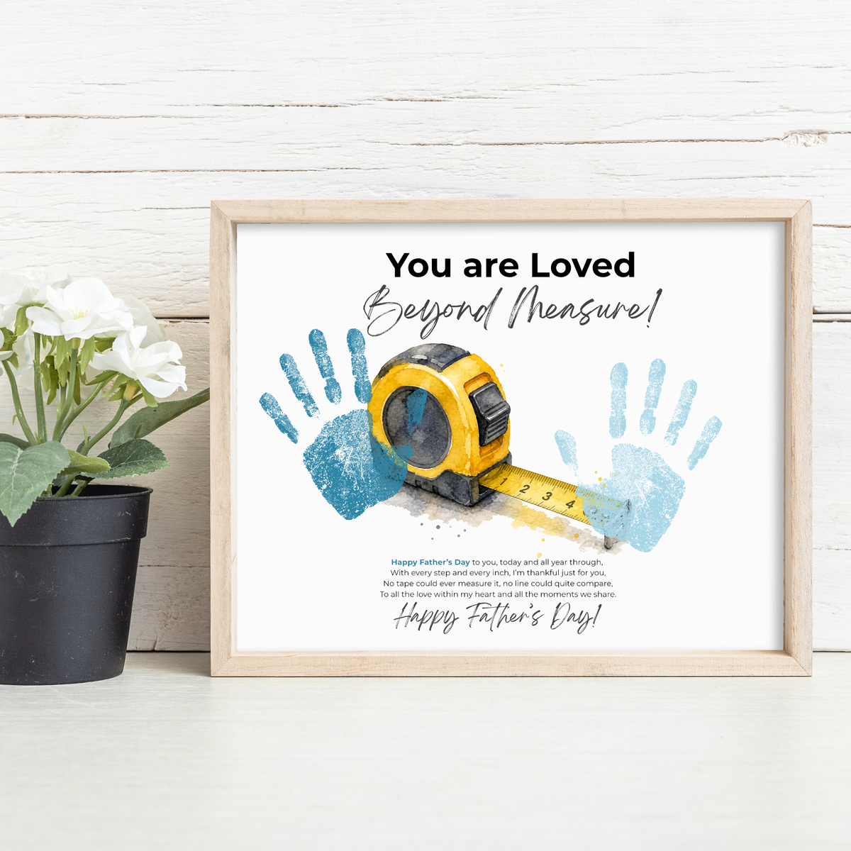Father’s Day Handprint Craft Printable | You Are Loved Beyond Measure | Measuring Tape Keepsake Gift from Kids | DIY Dad Gift