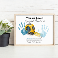 Father’s Day Handprint Craft Printable | You Are Loved Beyond Measure | Measuring Tape Keepsake Gift from Kids | DIY Dad Gift