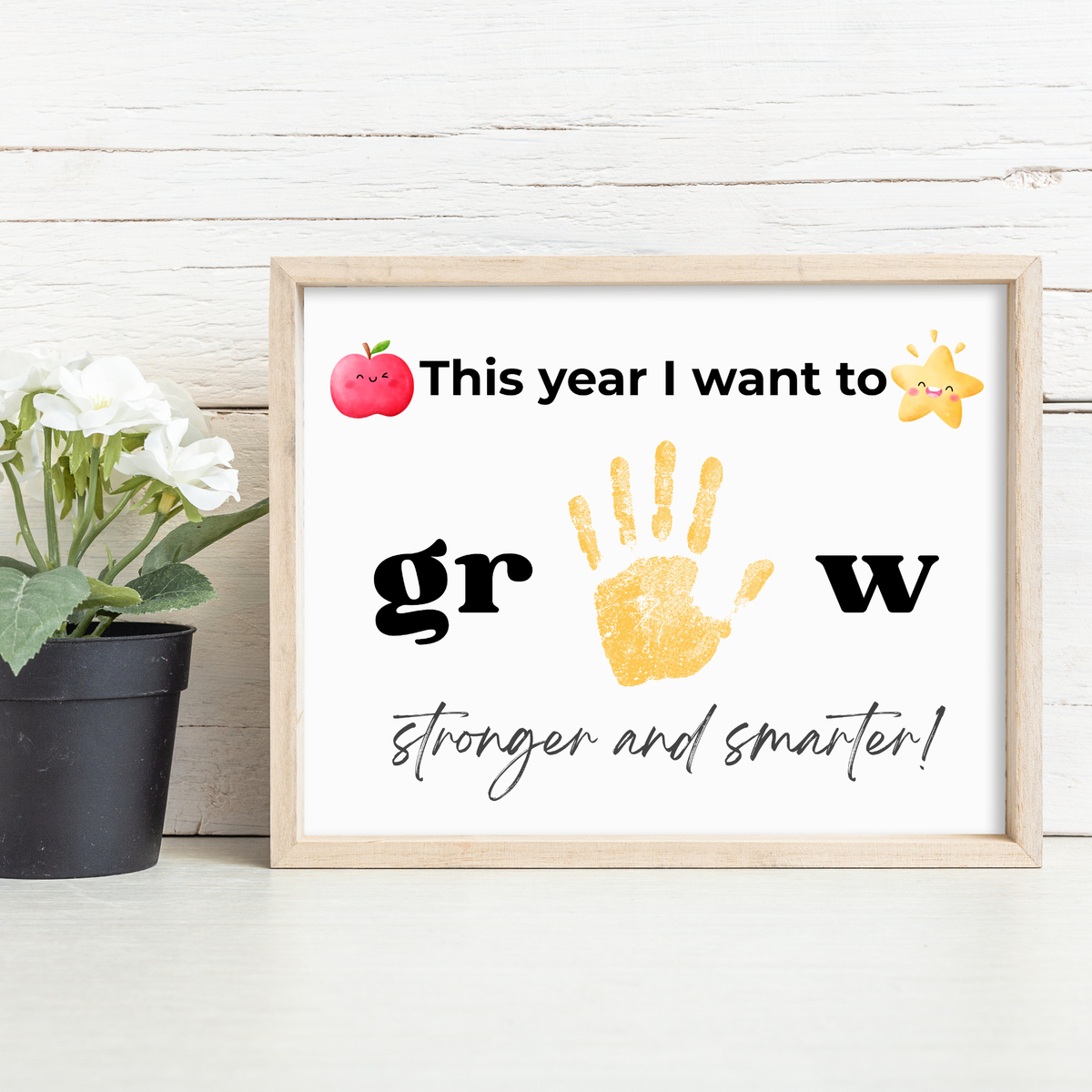 First Day of School Handprint Craft Printable | “This Year I Want to Grow” Keepsake | Back to School Activity for Kids | Preschool Kindergarten Craft