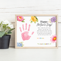 Mother’s Day Handprint Craft Printable | Happy Mother’s Day Keepsake Gift from Kids | Preschool DIY Handprint Art | Floral Mom Gift PDF