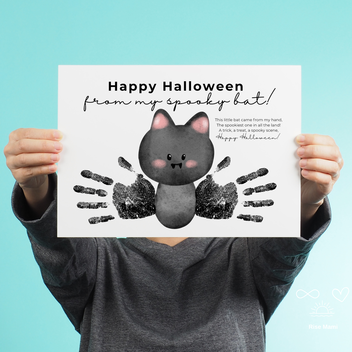 Happy Halloween Bat Handprint Craft Printable | Spooky Bat Keepsake for Kids | Preschool Halloween Activity | Daycare & Classroom Craft