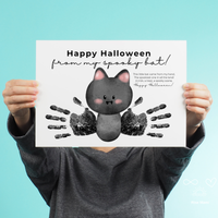 Happy Halloween Bat Handprint Craft Printable | Spooky Bat Keepsake for Kids | Preschool Halloween Activity | Daycare & Classroom Craft