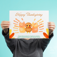 Happy Thanksgiving Turkey Handprint Craft Printable | Thanksgiving Handprint Keepsake | Preschool Fall Activity PDF
