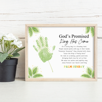 Palm Sunday Poem Handprint Craft Printable | “God’s Promised King Has Come” Christian Kids Activity | Easter Faith-Based Keepsake PDF