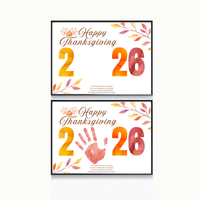 Happy Thanksgiving 2026 Handprint Craft | First Thanksgiving Keepsake Printable