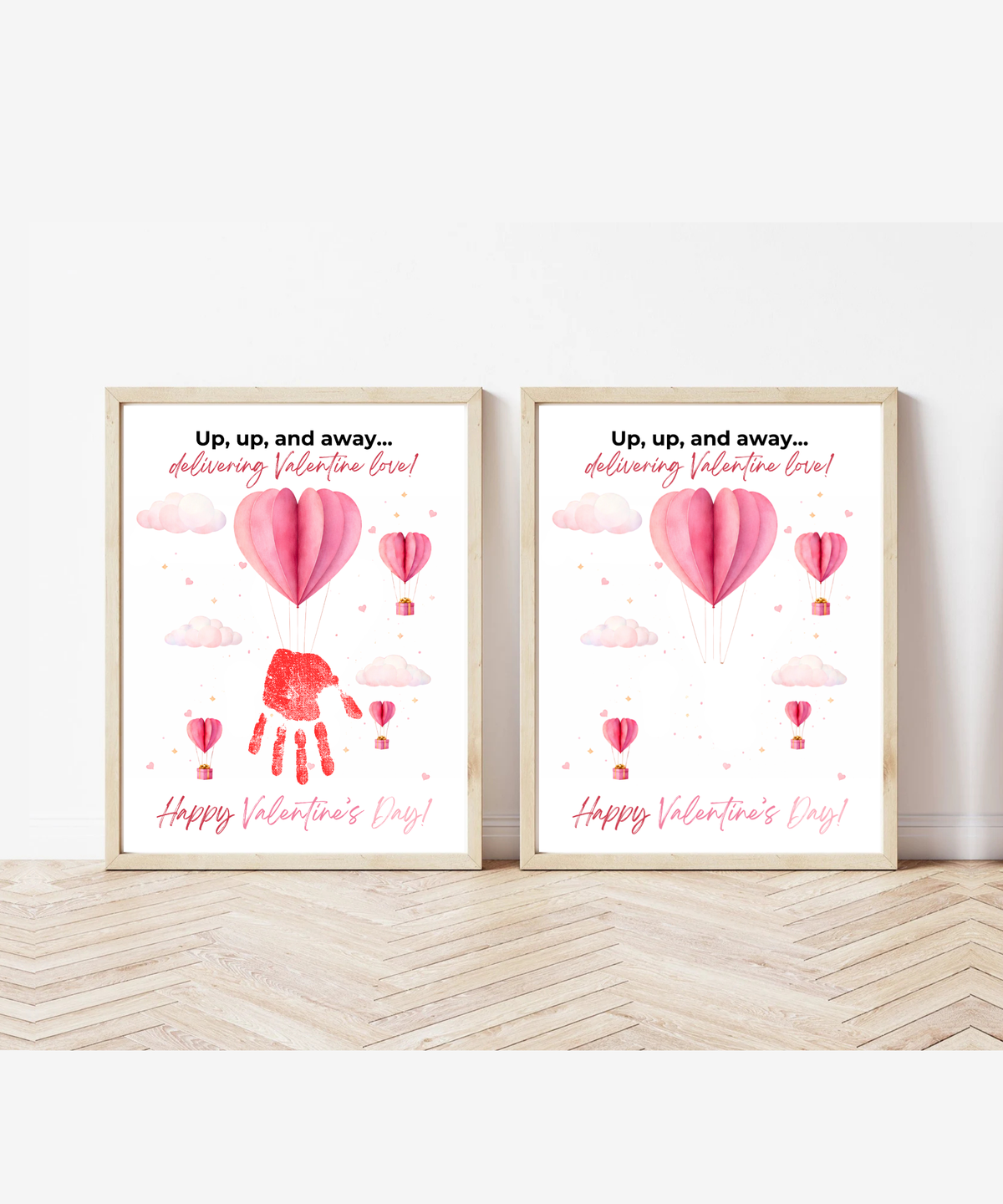 Valentine’s Day Handprint Craft Printable for Kids | Balloon Valentine Keepsake | Valentine Art PDF