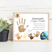 Juneteenth Courage & Freedom Handprint Craft Printable | Juneteenth Activity for Kids | Diversity & Inclusion Keepsake