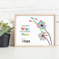 Mother’s Day Fingerprint Craft Printable | I Couldn’t Wish for a Better Mom | Dandelion Keepsake Gift from Kids | Preschool DIY Printable