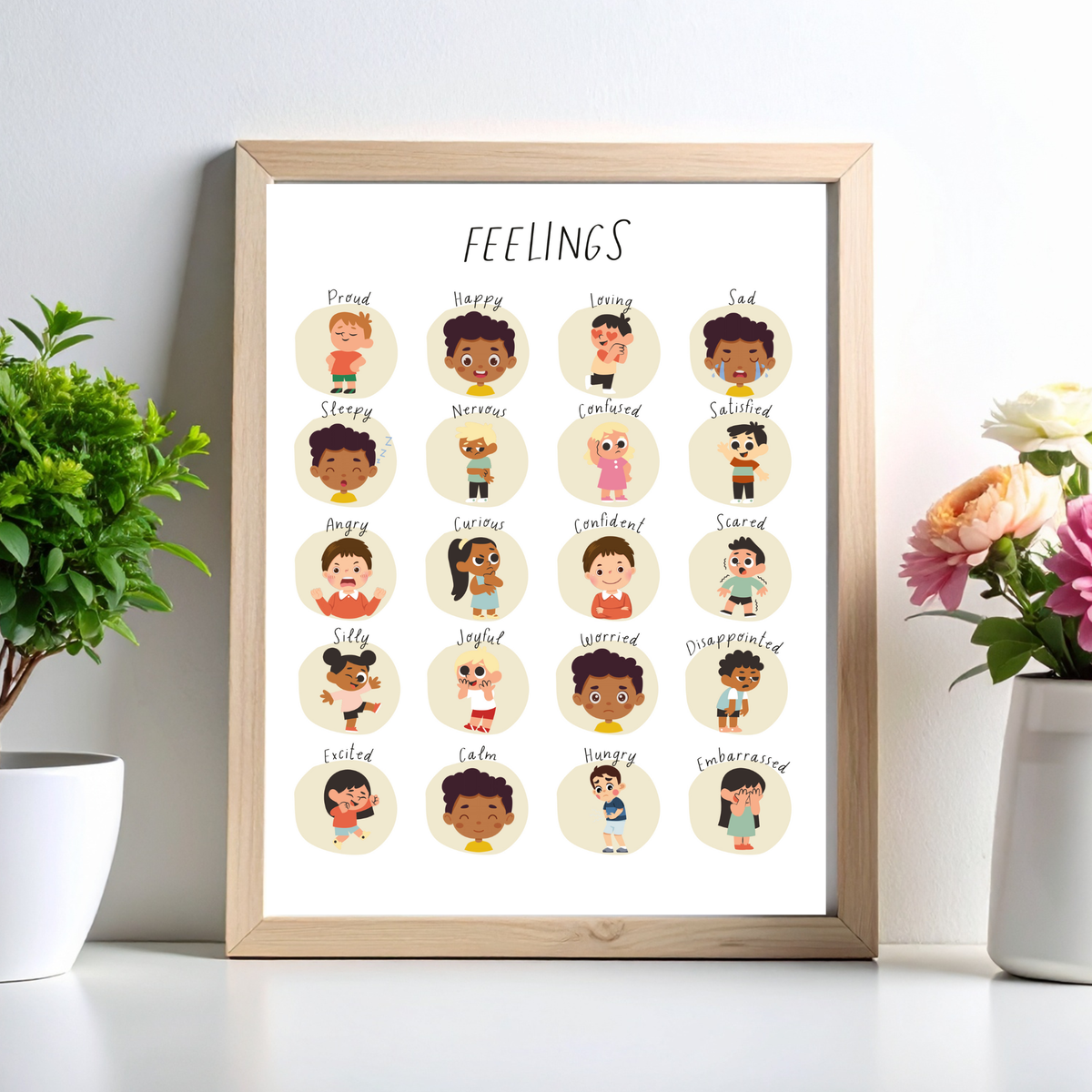 Feelings & Calming Techniques Digital Print Set of 2 | SEL Classroom Wall Art Printable | Social Emotional Learning Calm Down Corner | Instant Download Bundle