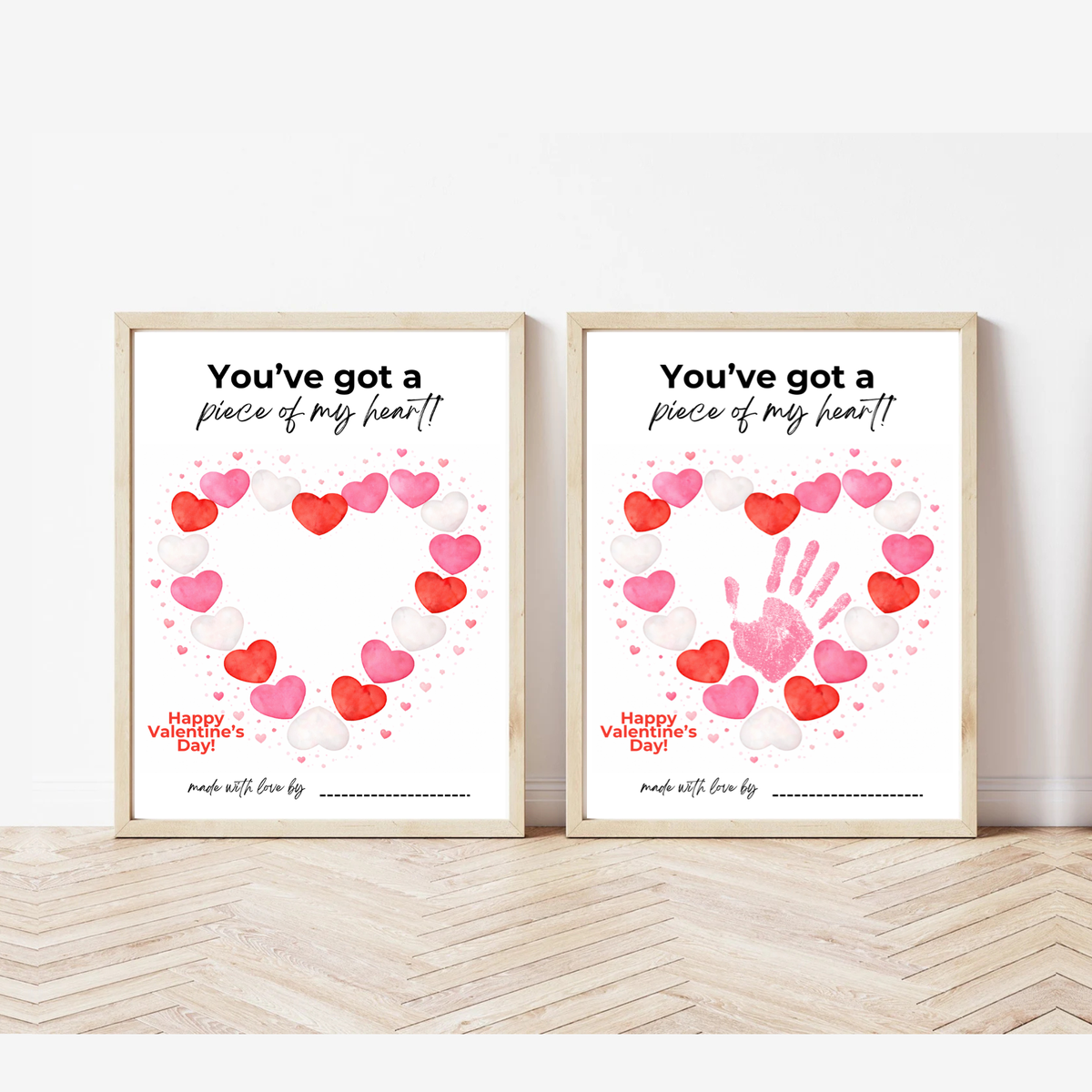 Valentine’s Day Handprint Craft Printable | “You’ve Got a Piece of My Heart” Keepsake Art | Candy Heart PDF
