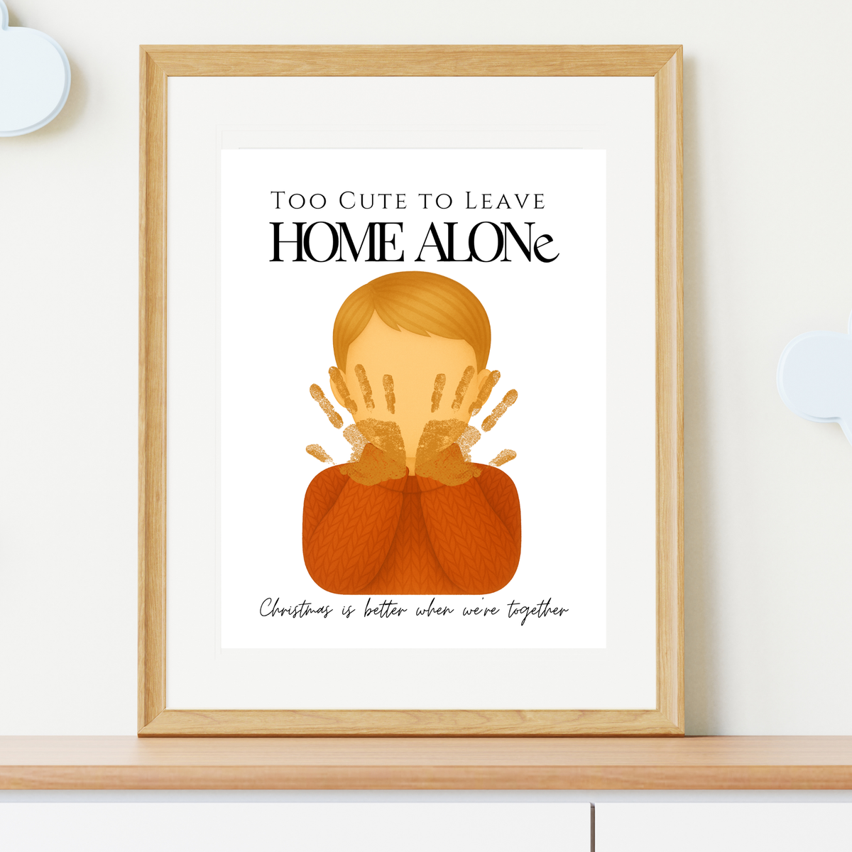 Too Cute to Leave Home Alone Handprint Craft | Christmas Movie Inspired Printable | Preschool Holiday Keepsake | Funny Christmas Handprint Activity