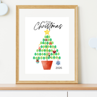 My First Christmas Fingerprint Tree Craft Printable | Baby's First Christmas Keepsake | Christmas Finger Painting Activity | Preschool Holiday Craft