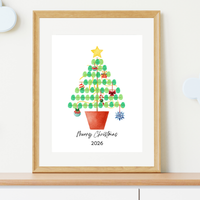 Christmas Fingerprint Tree Craft Printable | Christmas Tree Fingerprint Keepsake | Preschool Christmas Activity | Holiday Finger Painting Craft