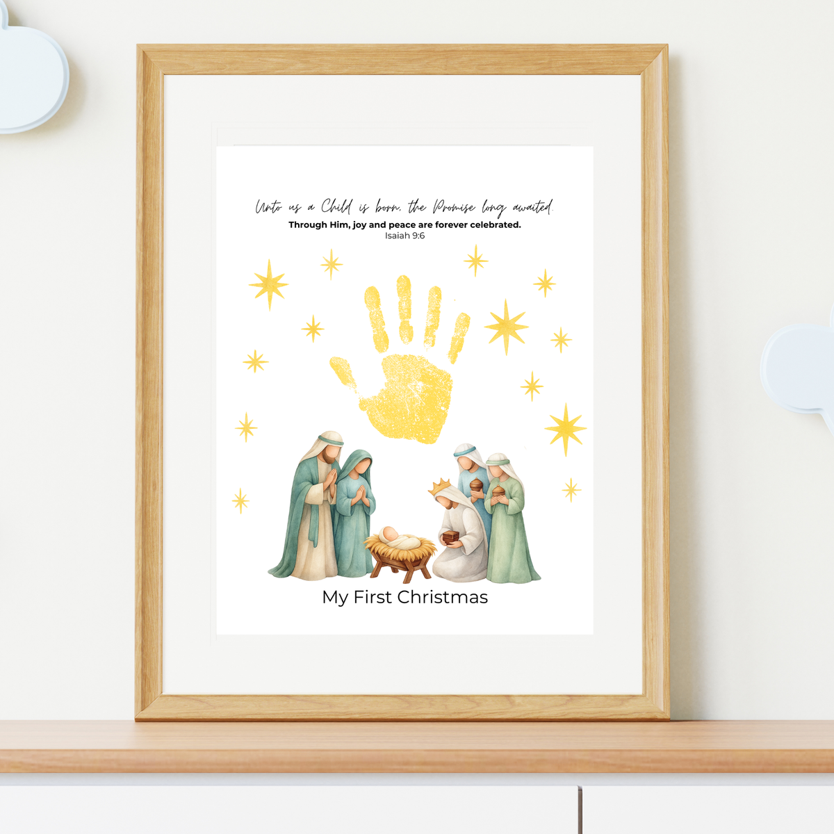 My First Christmas Handprint Craft Printable | Christian Nativity Keepsake | Baby's First Christmas | Sunday School Christmas Activity