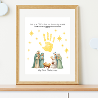 My First Christmas Handprint Craft Printable | Christian Nativity Keepsake | Baby's First Christmas | Sunday School Christmas Activity