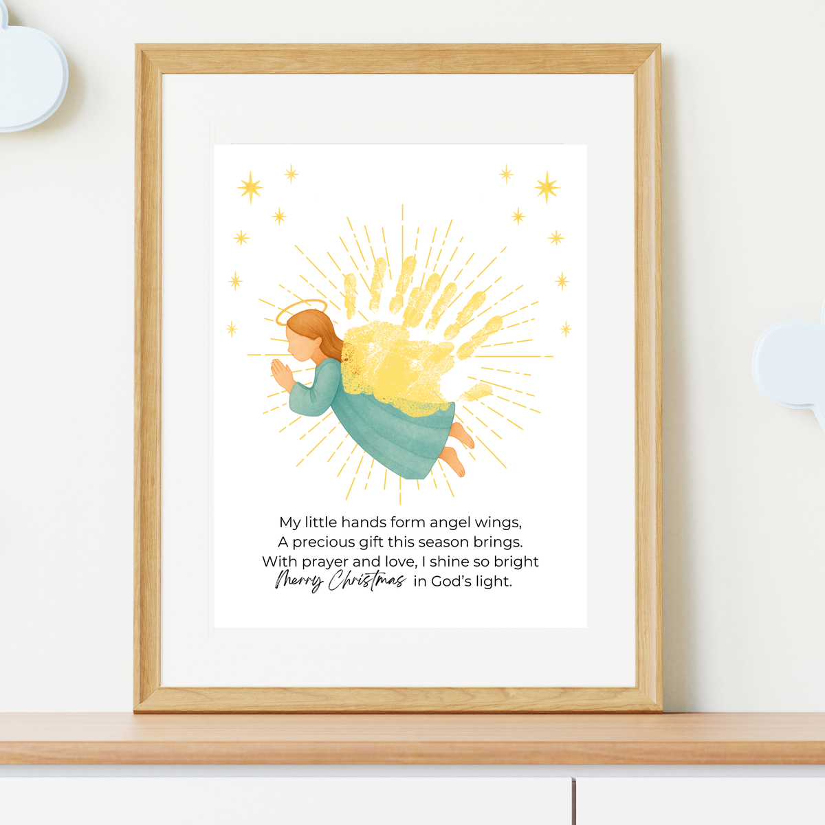 Christian Angel Handprint Craft | Christmas Angel Wings Printable | Preschool Christmas Keepsake | Sunday School Nativity Activity