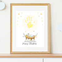 Baby Jesus Handprint Craft Printable | Christian Christmas Keepsake | Nativity Handprint Activity | Sunday School Christmas Craft