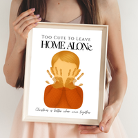Too Cute to Leave Home Alone Handprint Craft | Christmas Movie Inspired Printable | Preschool Holiday Keepsake | Funny Christmas Handprint Activity