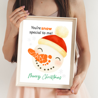 Snowman Footprint Craft Printable | You're Snow Special to Me | Christmas Footprint Keepsake | Preschool Holiday Activity