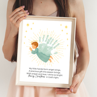 Christian Angel Handprint Craft | Christmas Angel Wings Printable | Preschool Christmas Keepsake | Sunday School Nativity Activity