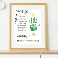 Christmas Tree Poem Handprint Craft Printable | Christmas Lights Handprint Keepsake | Preschool Christmas Activity | Kids Holiday Craft