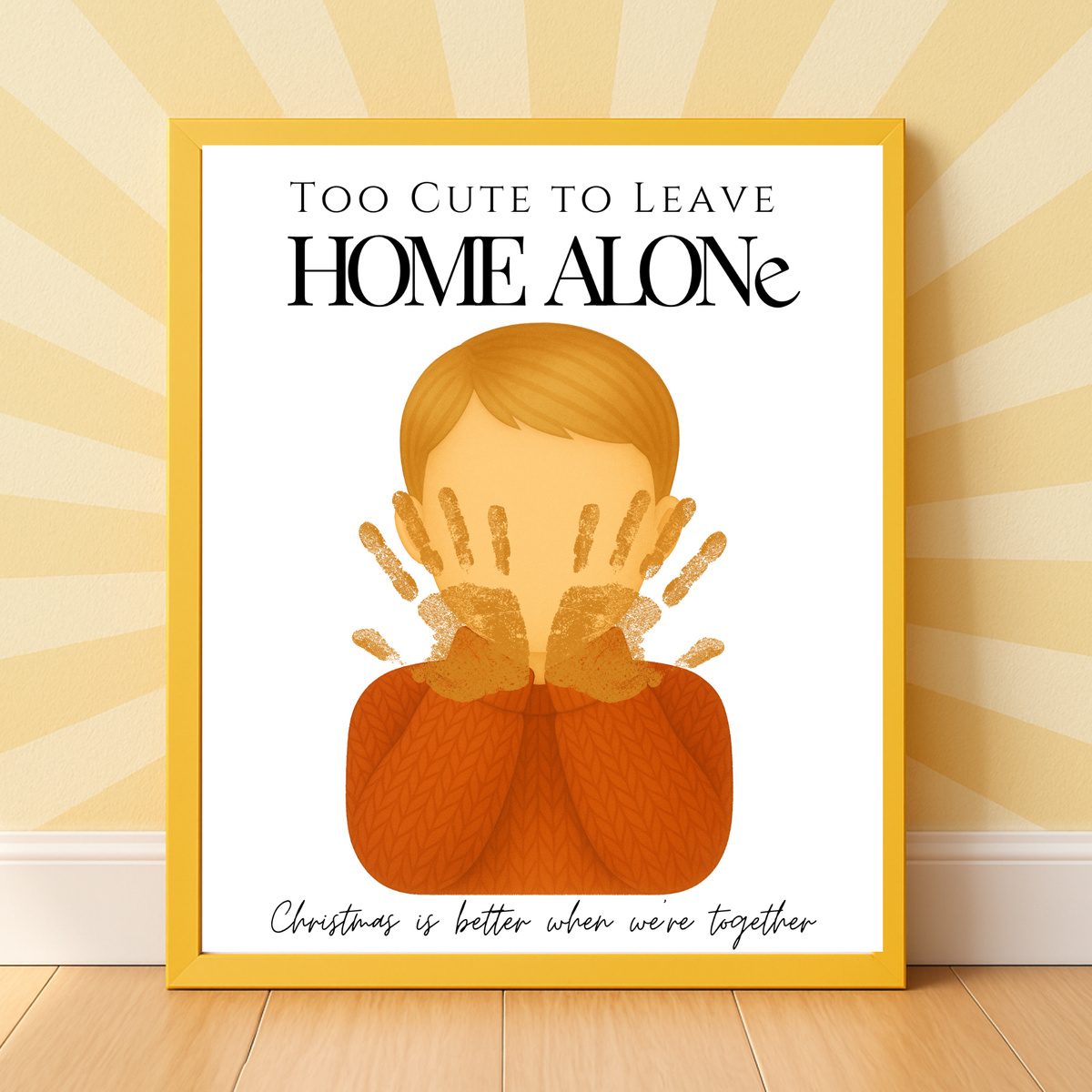 Too Cute to Leave Home Alone Handprint Craft | Christmas Movie Inspired Printable | Preschool Holiday Keepsake | Funny Christmas Handprint Activity