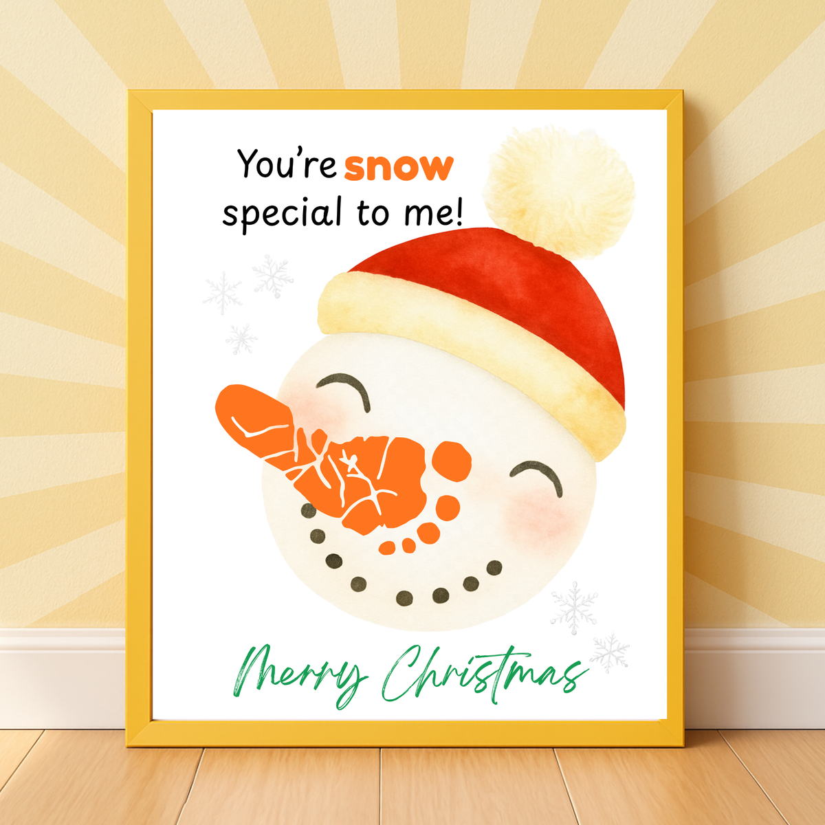 Snowman Footprint Craft Printable | You're Snow Special to Me | Christmas Footprint Keepsake | Preschool Holiday Activity