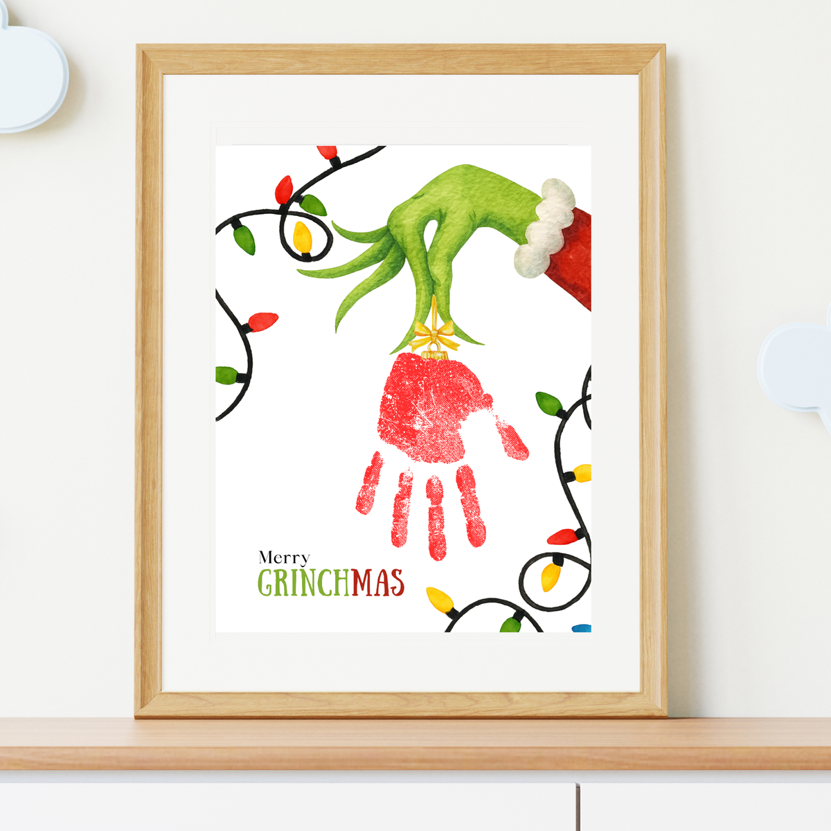 Grinchmas Handprint Ornament Craft Printable | Christmas Handprint Keepsake | Grinch Inspired Preschool Activity