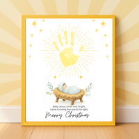Baby Jesus Handprint Craft Printable | Christian Christmas Keepsake | Nativity Handprint Activity | Sunday School Christmas Craft