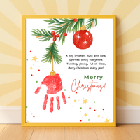 Christmas Ornament Handprint Craft Printable | Christmas Tree Ornament Keepsake | Preschool Christmas Handprint Activity | Holiday Classroom Craft