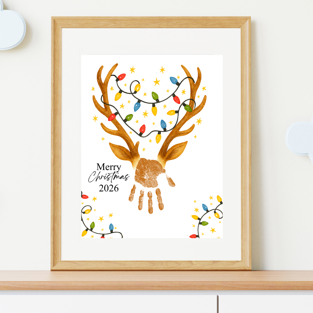 Merry Christmas Reindeer 2026 Handprint Craft Printable | Reindeer Keepsake | Christmas Handprint Activity | Preschool Christmas Craft | Kids Holiday Art