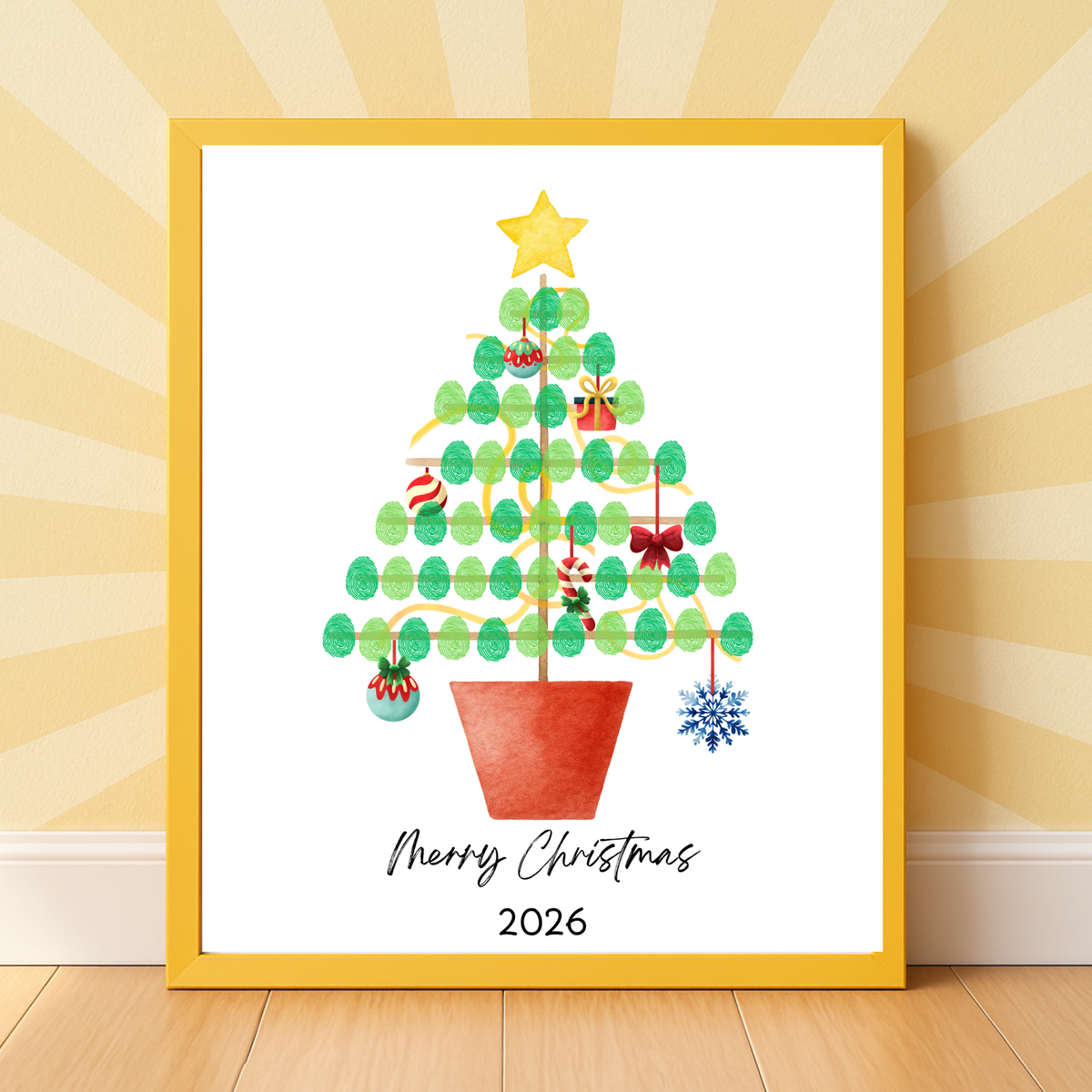 Christmas Fingerprint Tree Craft Printable | Christmas Tree Fingerprint Keepsake | Preschool Christmas Activity | Holiday Finger Painting Craft