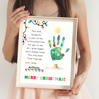 Christmas Tree Poem Handprint Craft Printable | Christmas Lights Handprint Keepsake | Preschool Christmas Activity | Kids Holiday Craft