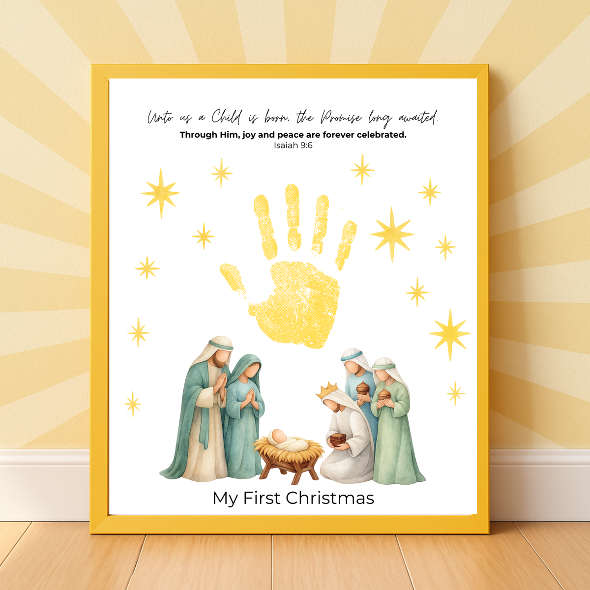 My First Christmas Handprint Craft Printable | Christian Nativity Keepsake | Baby's First Christmas | Sunday School Christmas Activity