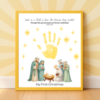 My First Christmas Handprint Craft Printable | Christian Nativity Keepsake | Baby's First Christmas | Sunday School Christmas Activity