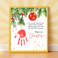 Christmas Ornament Handprint Craft Printable | Merry Christmas Keepsake | Preschool Christmas Handprint Activity | Holiday Classroom Craft