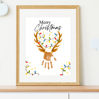 Merry Christmas Reindeer Handprint Craft Printable | Reindeer Keepsake | Christmas Handprint Activity | Preschool Christmas Craft | Holiday Handprint Art