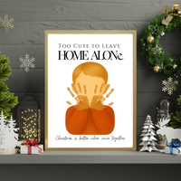Too Cute to Leave Home Alone Handprint Craft | Christmas Movie Inspired Printable | Preschool Holiday Keepsake | Funny Christmas Handprint Activity