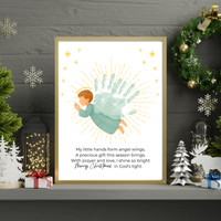 Christian Angel Handprint Craft | Christmas Angel Wings Printable | Preschool Christmas Keepsake | Sunday School Nativity Activity