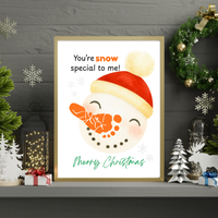 Snowman Footprint Craft Printable | You're Snow Special to Me | Christmas Footprint Keepsake | Preschool Holiday Activity