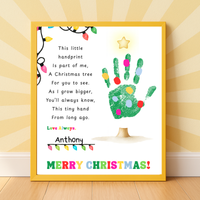 Christmas Tree Poem Handprint Craft Printable | Christmas Lights Handprint Keepsake | Preschool Christmas Activity | Kids Holiday Craft