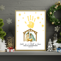 Diverse Nativity Handprint Craft Printable | Inclusive Christian Christmas Keepsake | Unto Us a Child Is Born Handprint Activity | Isaiah 9:6 Craft
